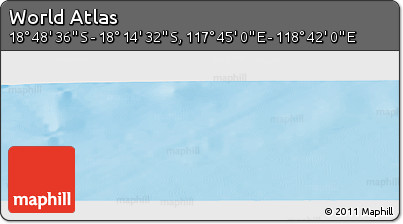 Physical Panoramic Map of the Area around 18° 31' 34" S, 118° 13' 29" E