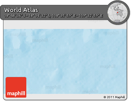 Physical 3D Map of the Area around 18° 31' 34" S, 119° 4' 29" E