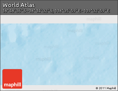 Physical 3D Map of the Area around 18° 31' 34" S, 119° 4' 29" E