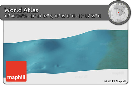 Satellite Panoramic Map of the Area around 18° 31' 34" S, 11° 7' 30" E