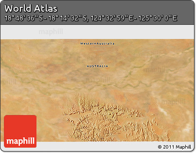 Satellite 3D Map of the Area around 18° 31' 34" S, 125° 1' 30" E