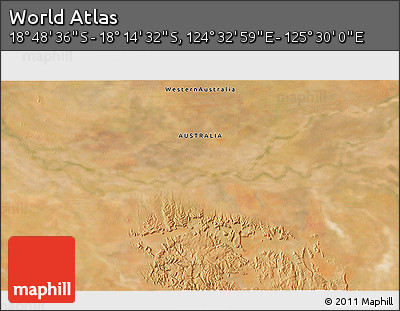 Satellite 3D Map of the Area around 18° 31' 34" S, 125° 1' 30" E