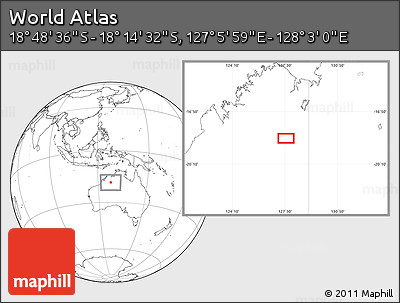 Blank Location Map of the Area around 18° 31' 34" S, 127° 34' 30" E