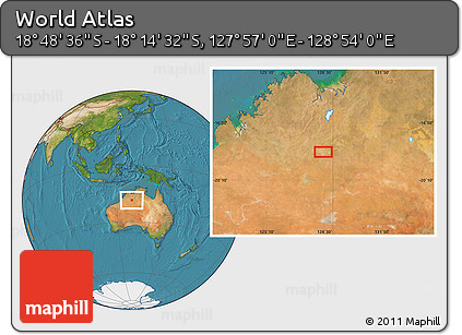 Satellite Location Map of the Area around 18° 31' 34" S, 128° 25' 30" E