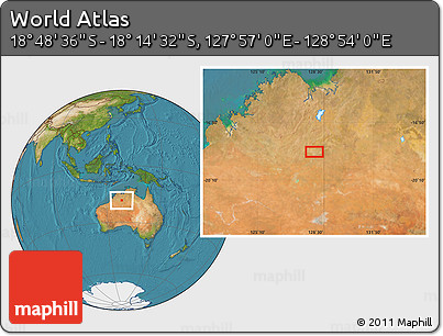 Satellite Location Map of the Area around 18° 31' 34" S, 128° 25' 30" E