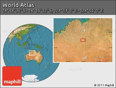 Satellite Location Map of the Area around 18° 31' 34" S, 128° 25' 30" E