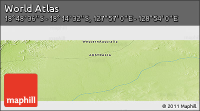 Physical Panoramic Map of the Area around 18° 31' 34" S, 128° 25' 30" E