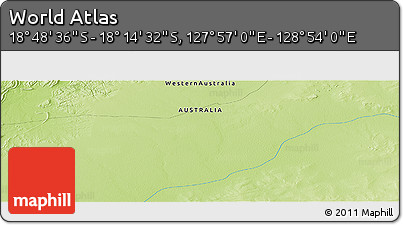 Physical Panoramic Map of the Area around 18° 31' 34" S, 128° 25' 30" E