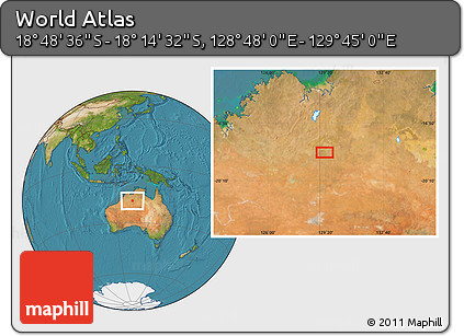 Satellite Location Map of the Area around 18° 31' 34" S, 129° 16' 30" E