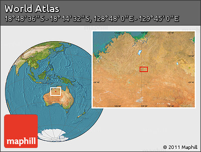 Satellite Location Map of the Area around 18° 31' 34" S, 129° 16' 30" E