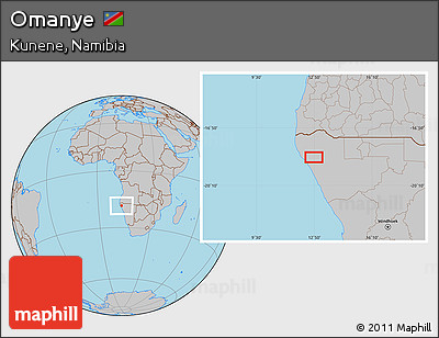Gray Location Map of Omanye