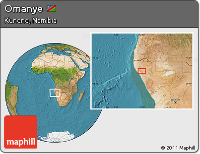 Satellite Location Map of Omanye