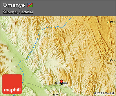 Physical Map of Omanye