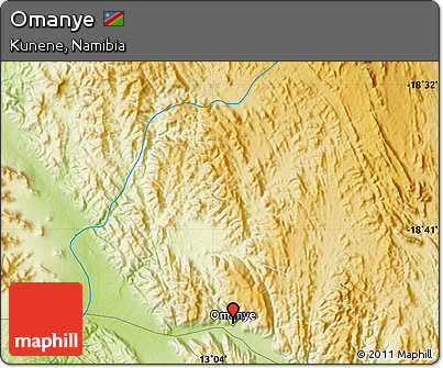 Physical Map of Omanye