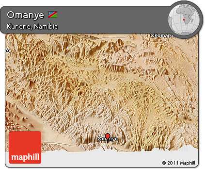 Satellite Panoramic Map of Omanye