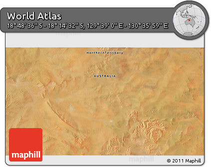 Satellite 3D Map of the Area around 18° 31' 34" S, 130° 7' 30" E