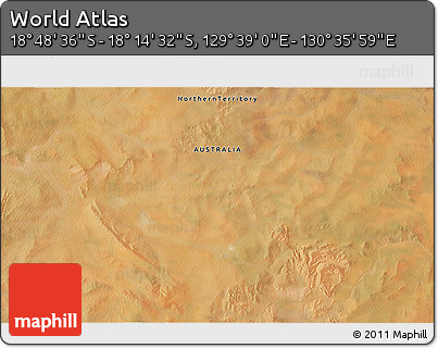 Satellite 3D Map of the Area around 18° 31' 34" S, 130° 7' 30" E