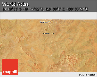 Satellite 3D Map of the Area around 18° 31' 34" S, 130° 7' 30" E
