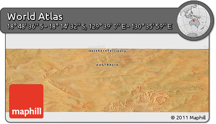 Satellite Panoramic Map of the Area around 18° 31' 34" S, 130° 7' 30" E
