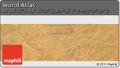 Satellite Panoramic Map of the Area around 18° 31' 34" S, 130° 7' 30" E