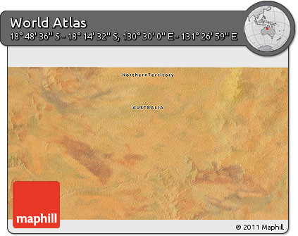 Satellite 3D Map of the Area around 18° 31' 34" S, 130° 58' 29" E