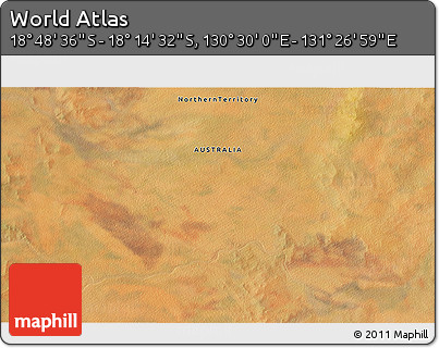 Satellite 3D Map of the Area around 18° 31' 34" S, 130° 58' 29" E