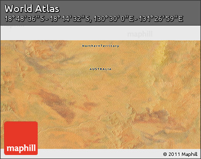 Satellite 3D Map of the Area around 18° 31' 34" S, 130° 58' 29" E