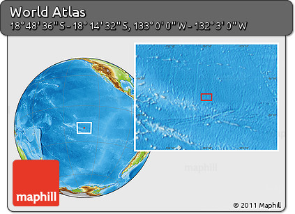 Physical Location Map of the Area around 18° 31' 34" S, 132° 31' 30" W