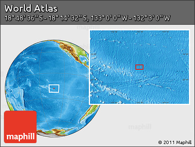 Physical Location Map of the Area around 18° 31' 34" S, 132° 31' 30" W