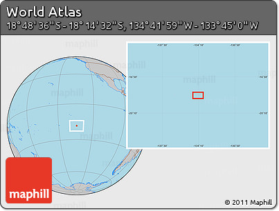Gray Location Map of the Area around 18° 31' 34" S, 134° 13' 29" W