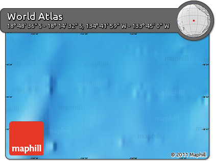 Physical Map of the Area around 18° 31' 34" S, 134° 13' 29" W