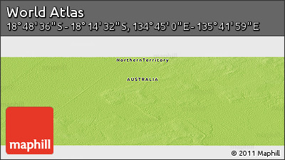 Physical Panoramic Map of the Area around 18° 31' 34" S, 135° 13' 29" E