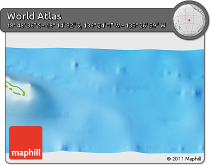 Physical 3D Map of the Area around 18° 31' 34" S, 135° 55' 30" W