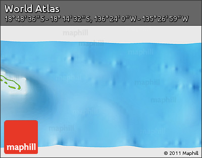 Physical 3D Map of the Area around 18° 31' 34" S, 135° 55' 30" W
