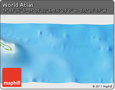 Physical 3D Map of the Area around 18° 31' 34" S, 135° 55' 30" W