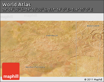Satellite 3D Map of the Area around 18° 31' 34" S, 137° 46' 30" E