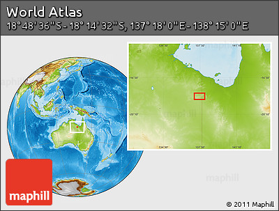 Physical Location Map of the Area around 18° 31' 34" S, 137° 46' 30" E
