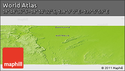 Physical Panoramic Map of the Area around 18° 31' 34" S, 138° 37' 30" E