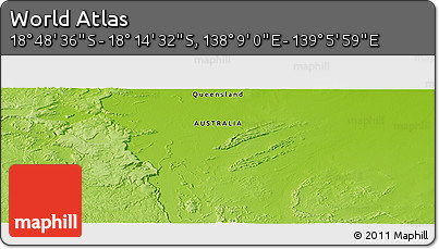Physical Panoramic Map of the Area around 18° 31' 34" S, 138° 37' 30" E