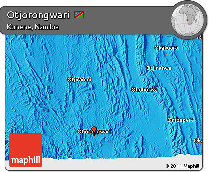 Political 3D Map of Otjorongwari