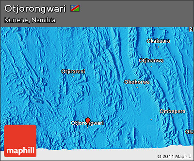 Political 3D Map of Otjorongwari