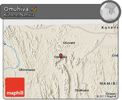 Shaded Relief 3D Map of Omuhiva