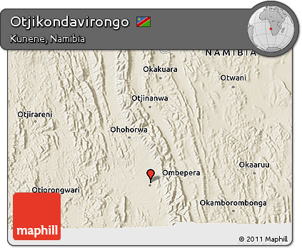 Shaded Relief 3D Map of Otjikondavirongo