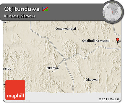 Shaded Relief 3D Map of Otjitunduwa