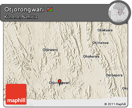 Shaded Relief 3D Map of Otjorongwari