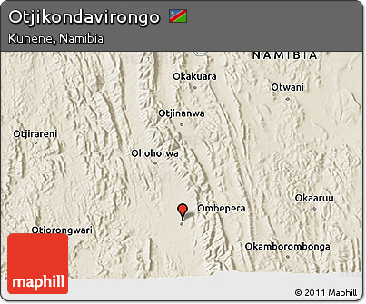 Shaded Relief 3D Map of Otjikondavirongo