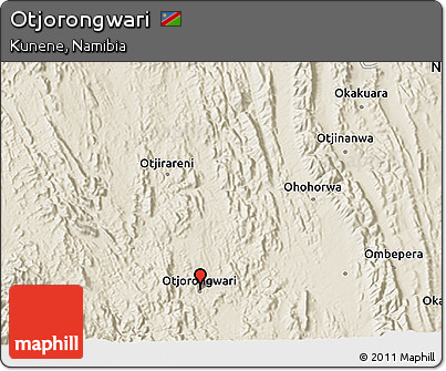 Shaded Relief 3D Map of Otjorongwari