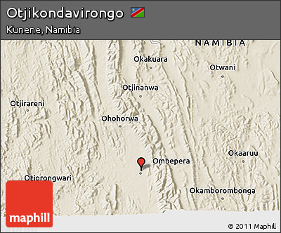 Shaded Relief 3D Map of Otjikondavirongo