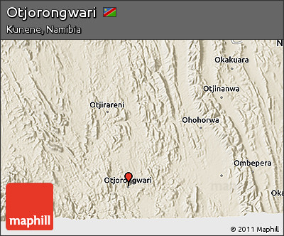 Shaded Relief 3D Map of Otjorongwari