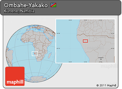 Gray Location Map of Ombahe-Yakako